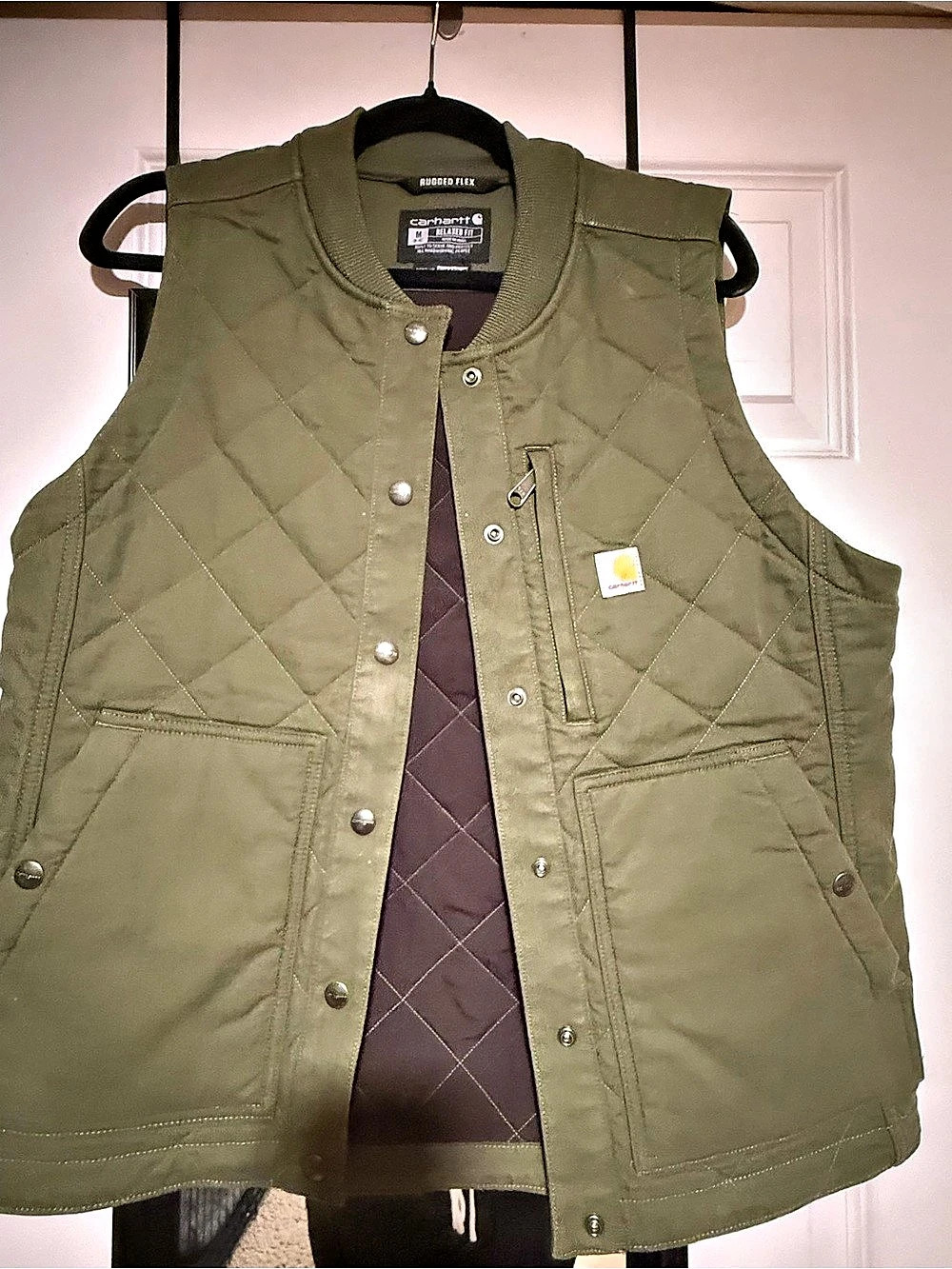 Carhartt Rugged Flex Relaxed Fit Quilted Vest Quilted Vest in Green Size Medium